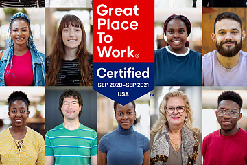 Employees of all backgrounds at a certified great workplace