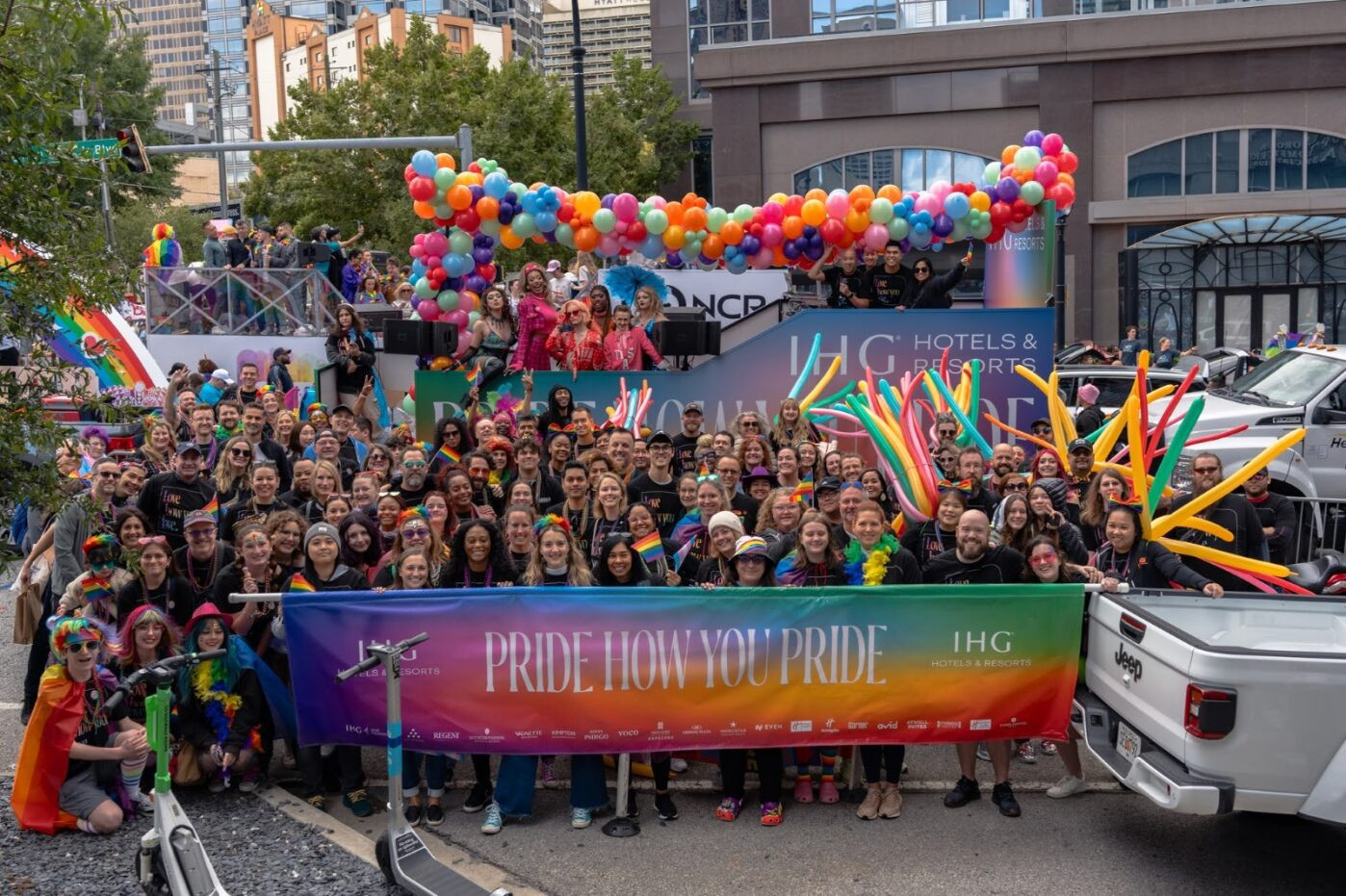 IHG showing up with pride at Atlanta Pride in 2023 led by Out & Open, IHG's LGBTQIA+ Employee Resource Group!