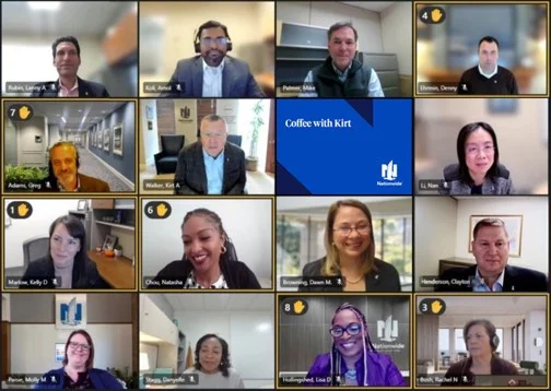  Nationwide employees join a video call.