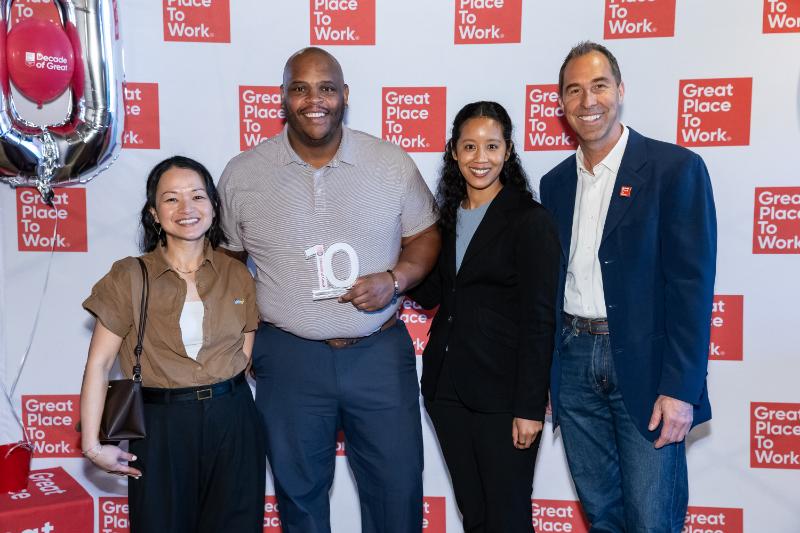 Joesph Henry (Banner Life Inurance Company) and Trisha Paule-Dann, Jessica Johnson, Paul Wolcott (Great Place To Work)