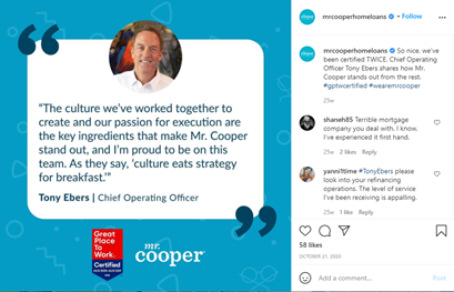 21 ideas to promote your company culture award Mr Cooper