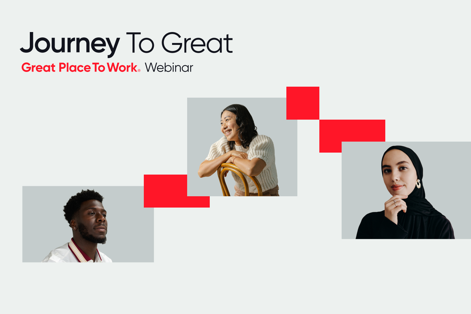 A winning employee experience is depicted with an image of two executives of the company. 