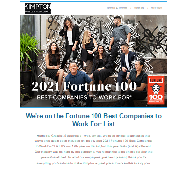 21 ideas to promote your company culture award Kimpton