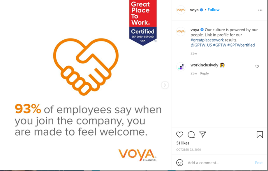 21 ideas to promote your company culture award Voya