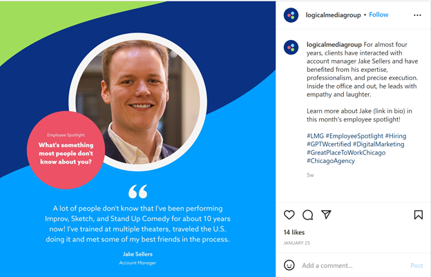 sharing employee stories on social media Logical