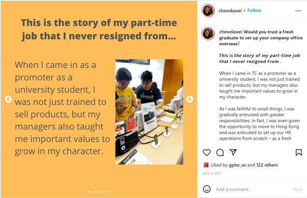 sharing employee stories on social media TC Acoustic