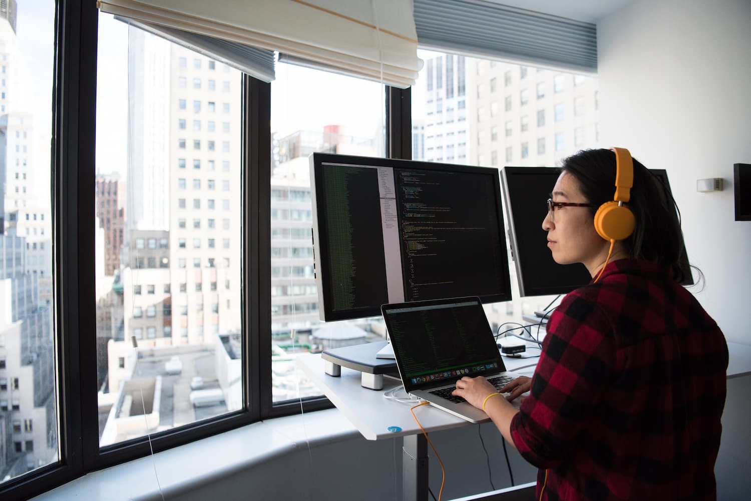  Employee works on computer code