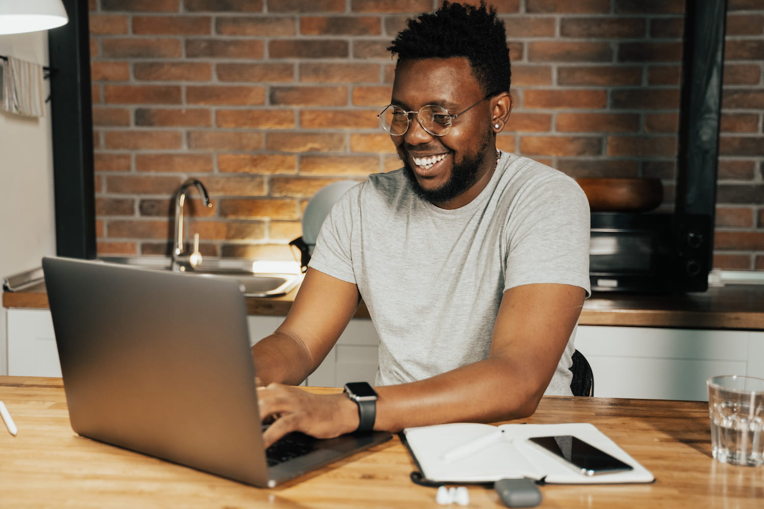  Remote workers is exemplified with a remote employee who enjoys connecting virtually.