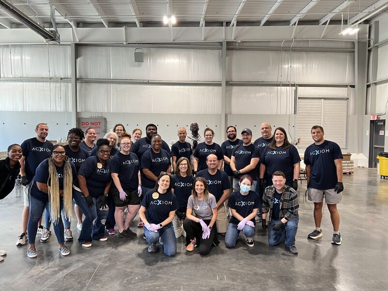 Associates volunteering at the food bank during Hunger Action Month