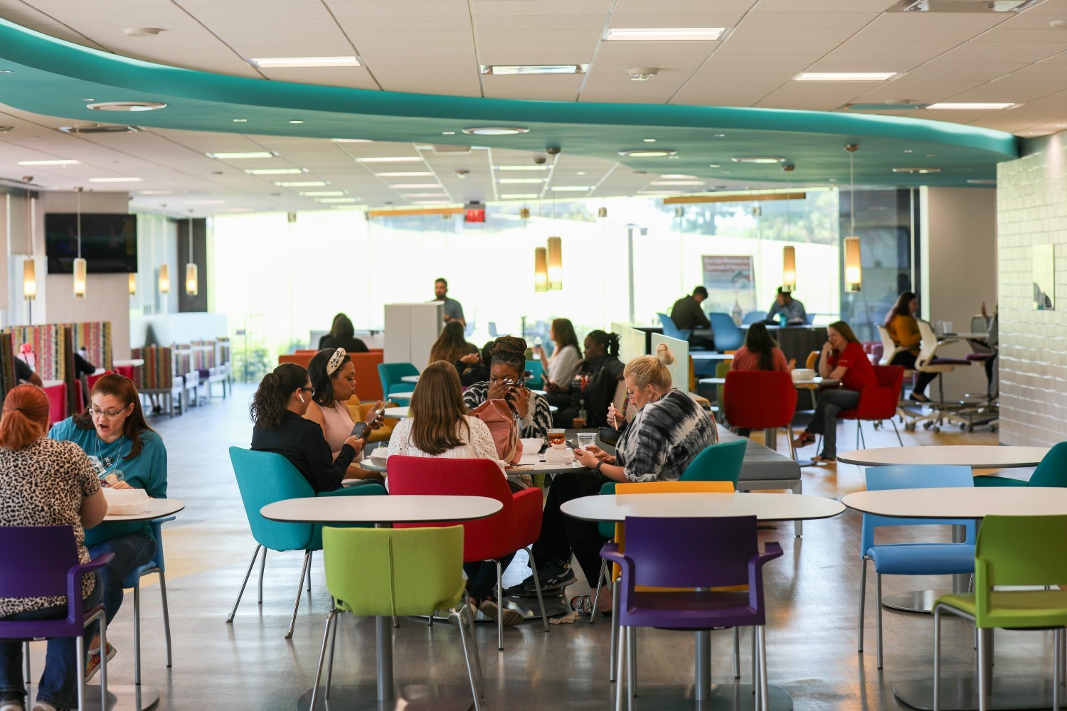 AF Colleagues enjoy many amenities, including an onsite restaurant. 