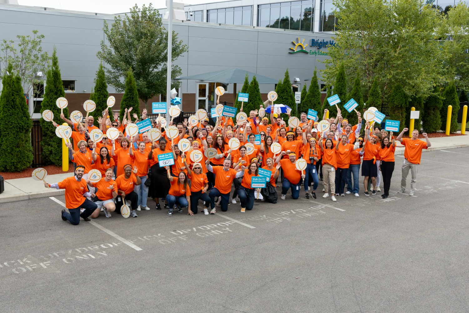 Bright Horizons employees at the finish line of our Walk on Across America to celebrate our Foundation's 25th year.