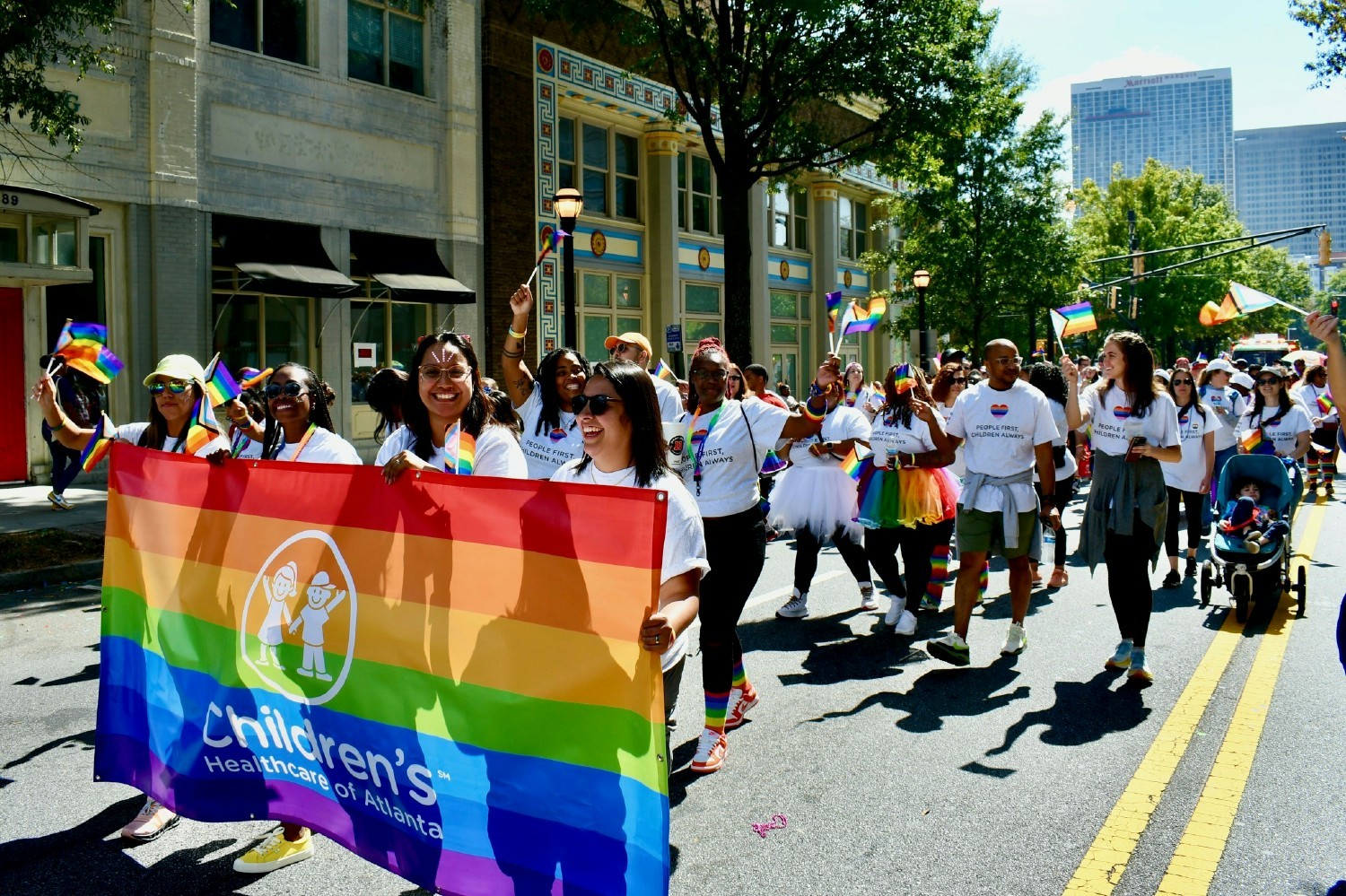 As part of our Diversity and Inclusion efforts, 500+ employees and their families marched in the Atlanta Pride Parade.