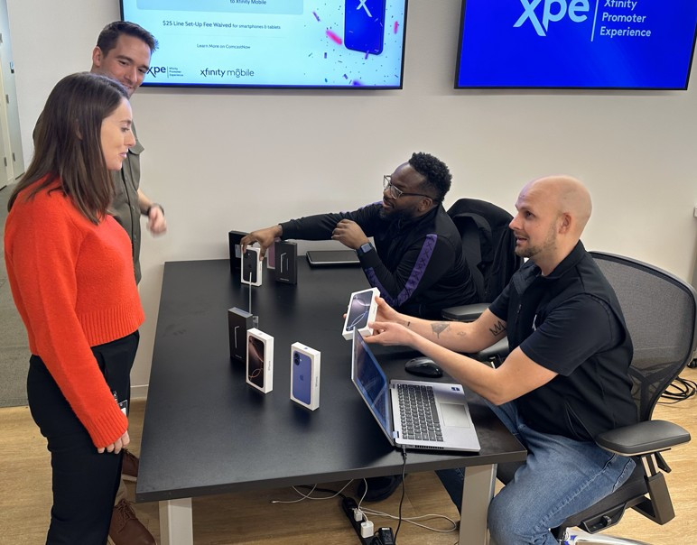 Employees at Comcast’s HQ campus sign up for Xfinity Mobile service powered by millions of WiFi Hotspots with up to Gigabit speeds