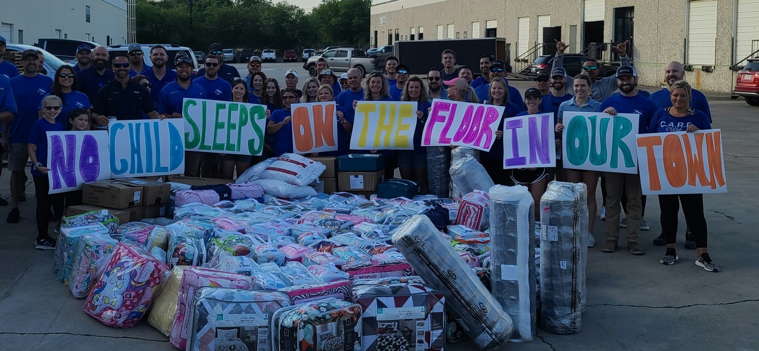 The San Antonio team hosts a bed linens drive