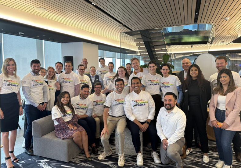 EY colleagues celebrate Pride month in our One Manhattan West office in New York City.