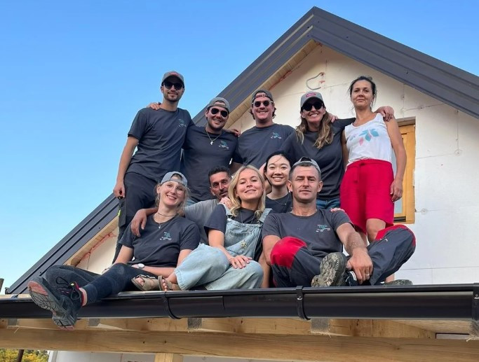 Team members at a volunteer event