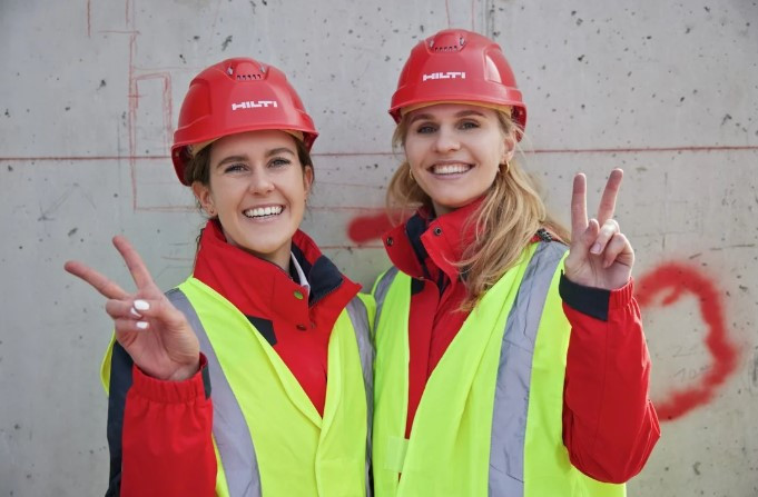 Two account managers pictured onsite