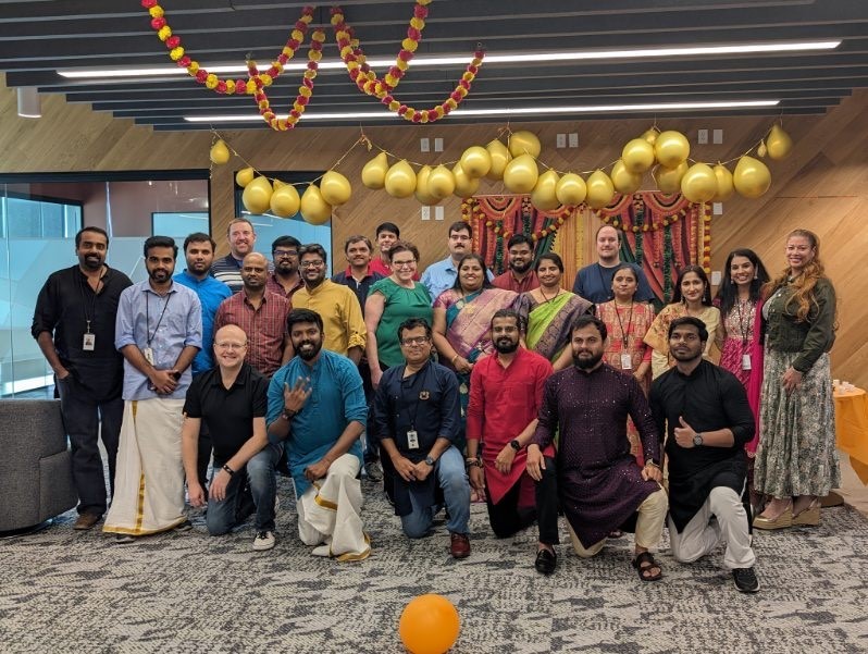 Infosys employees come together to celebrate Diwali, the Indian Festival of Lights, at its Tempe, AZ office.