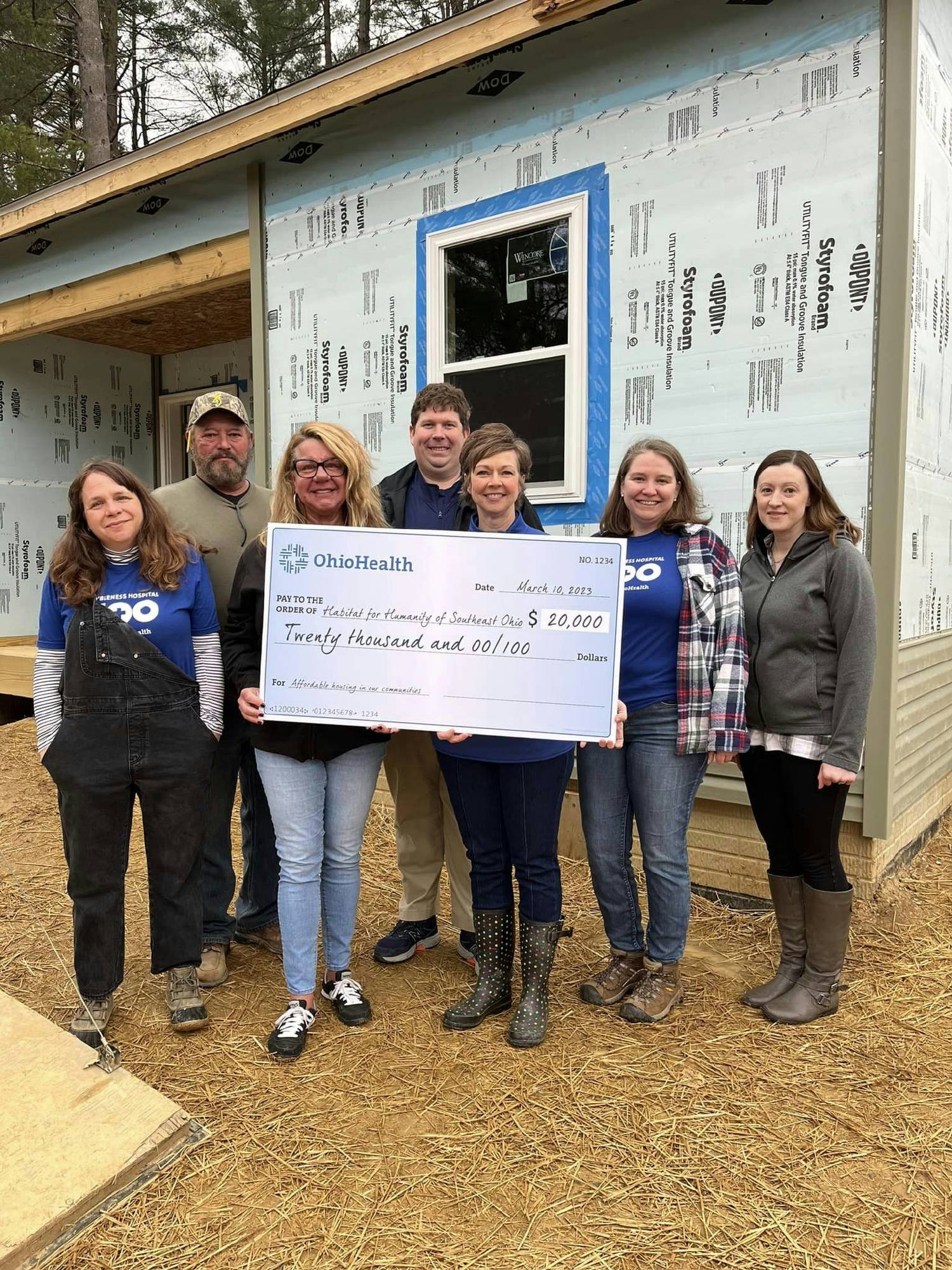 OhioHealth volunteers helped build two new homes with Habitat for Humanity of Southeast Ohio.