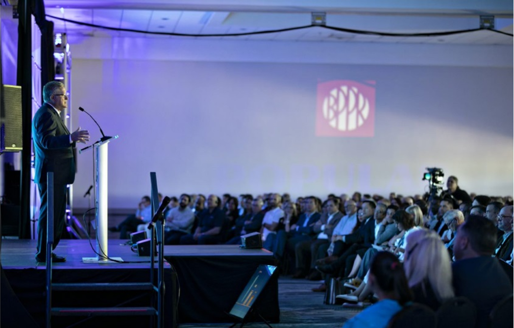 CEO Ignacio Álvarez speaks at the Annual Leaders Conference.