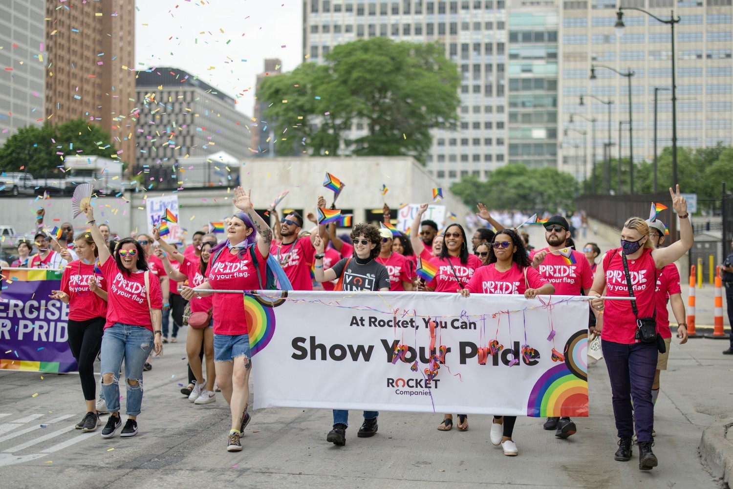 Rocket Companies team members marched in Detroit's Pride parade. 