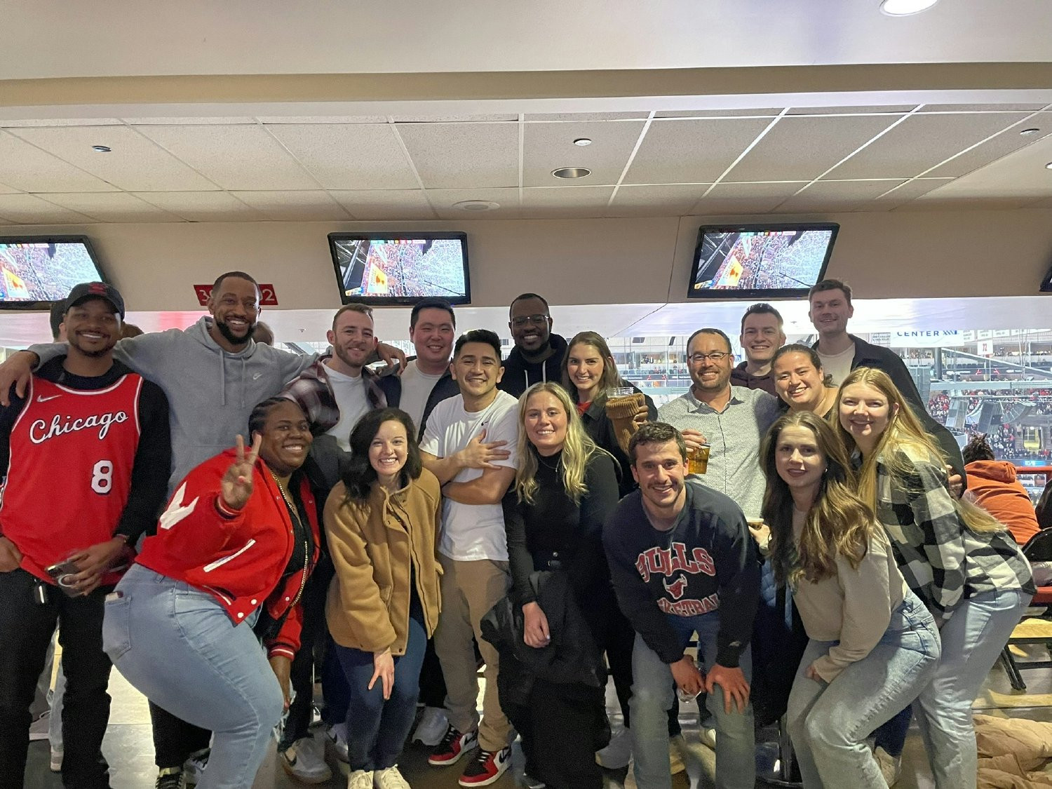 Members of SCJ's Network of Young Professionals employee resource group (ERG) enjoying a Chicago Bulls game.