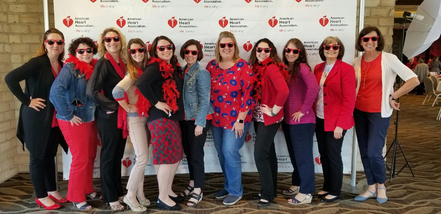 Supporting the American Heart Association and women's heart health.