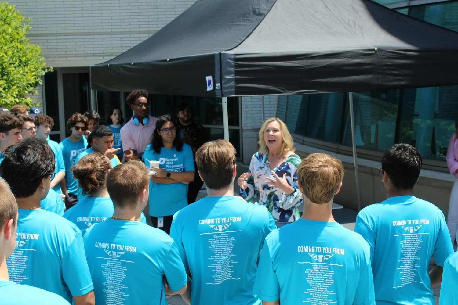 Intern meet & greet with CEO Tricia Griffith in 2023