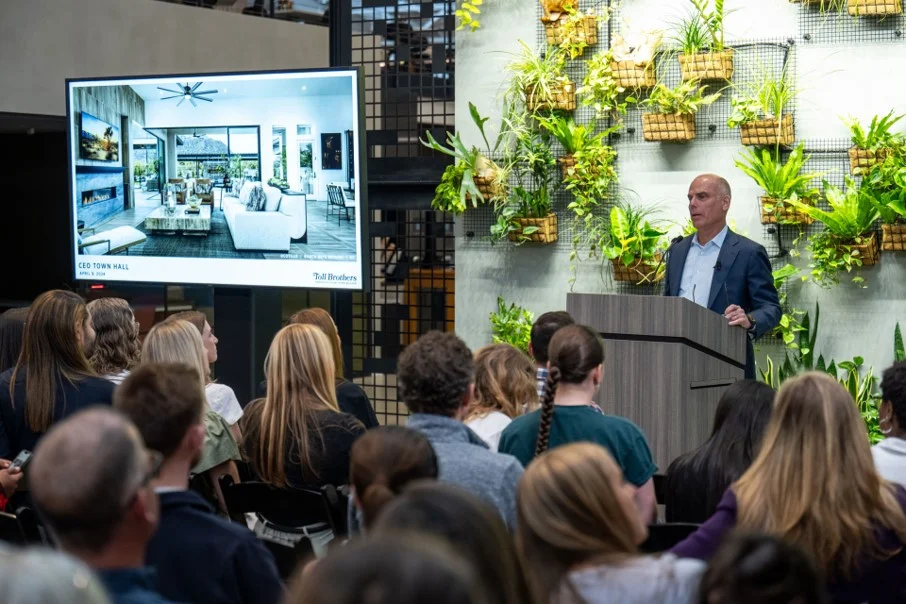 Toll Brothers Chairman and CEO, Douglas C. Yearley, Jr. speaks to employees at the company’s Corporate headquarters 