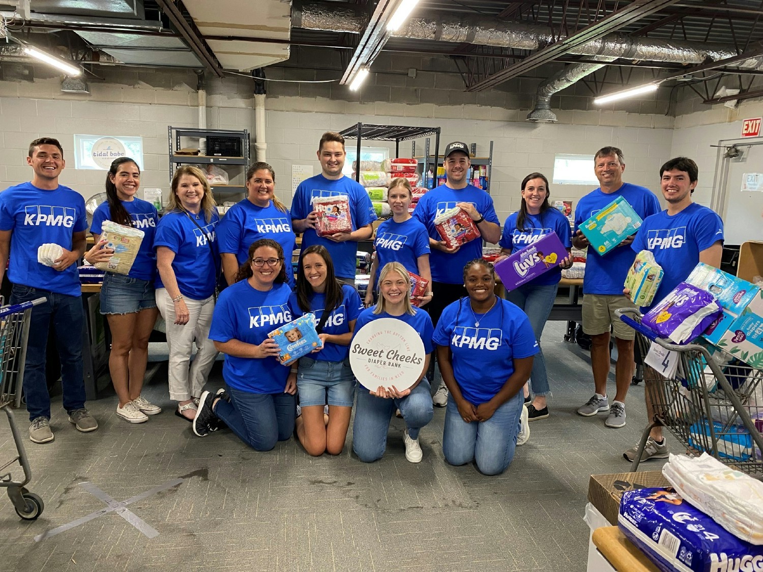 KPMG volunteers sorted and wrapped over 11,000 diapers for a Cincinnati diaper bank during KPMG's Community Impact Day. 
