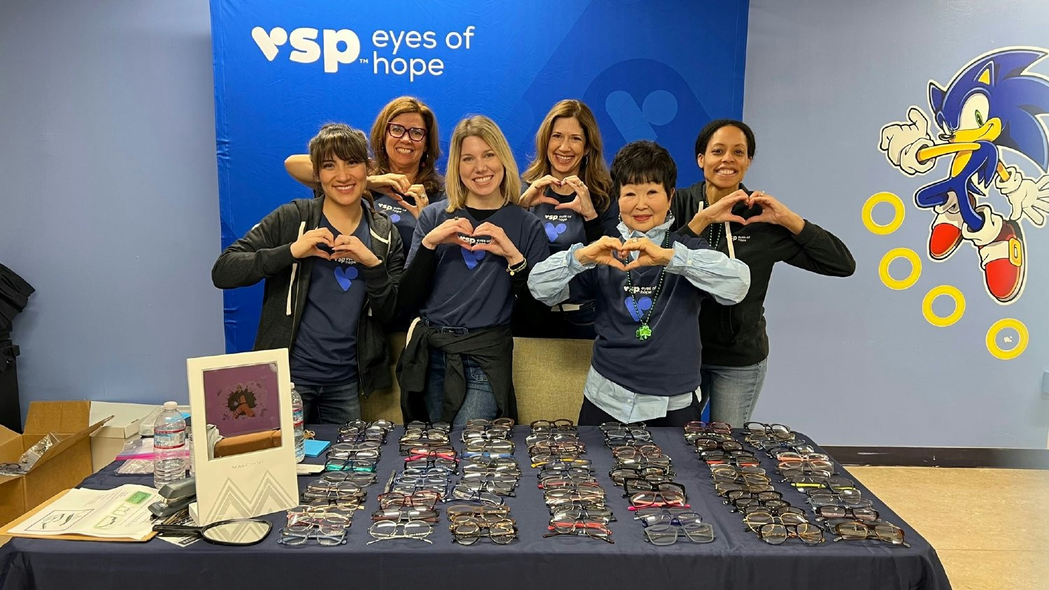 VSP Eyes of Hope volunteers joined by Board Member Barbara Adachi and Vision Care President Kate Renwick-Espinosa.