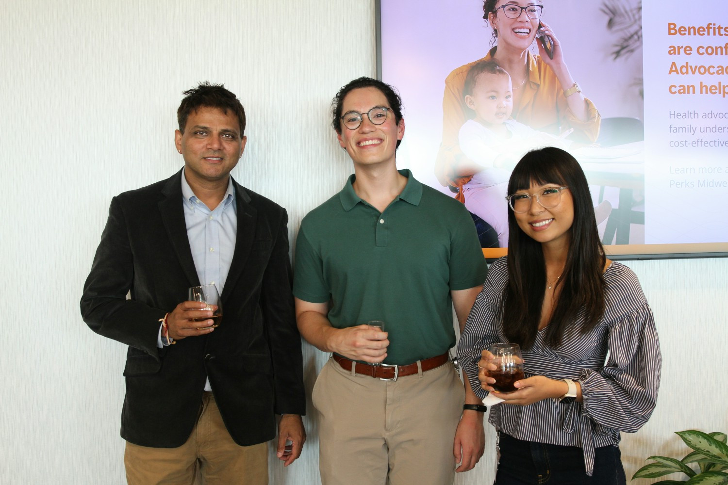 Colleagues enjoyed a catered happy hour in our office.