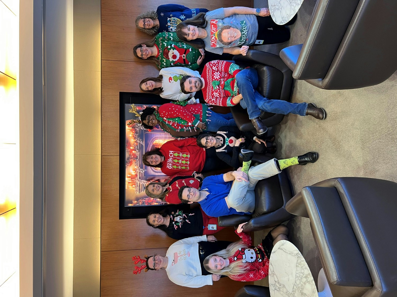 Employees get into the holiday spirit and enter the firm’s annual Ugly Sweater Contest!