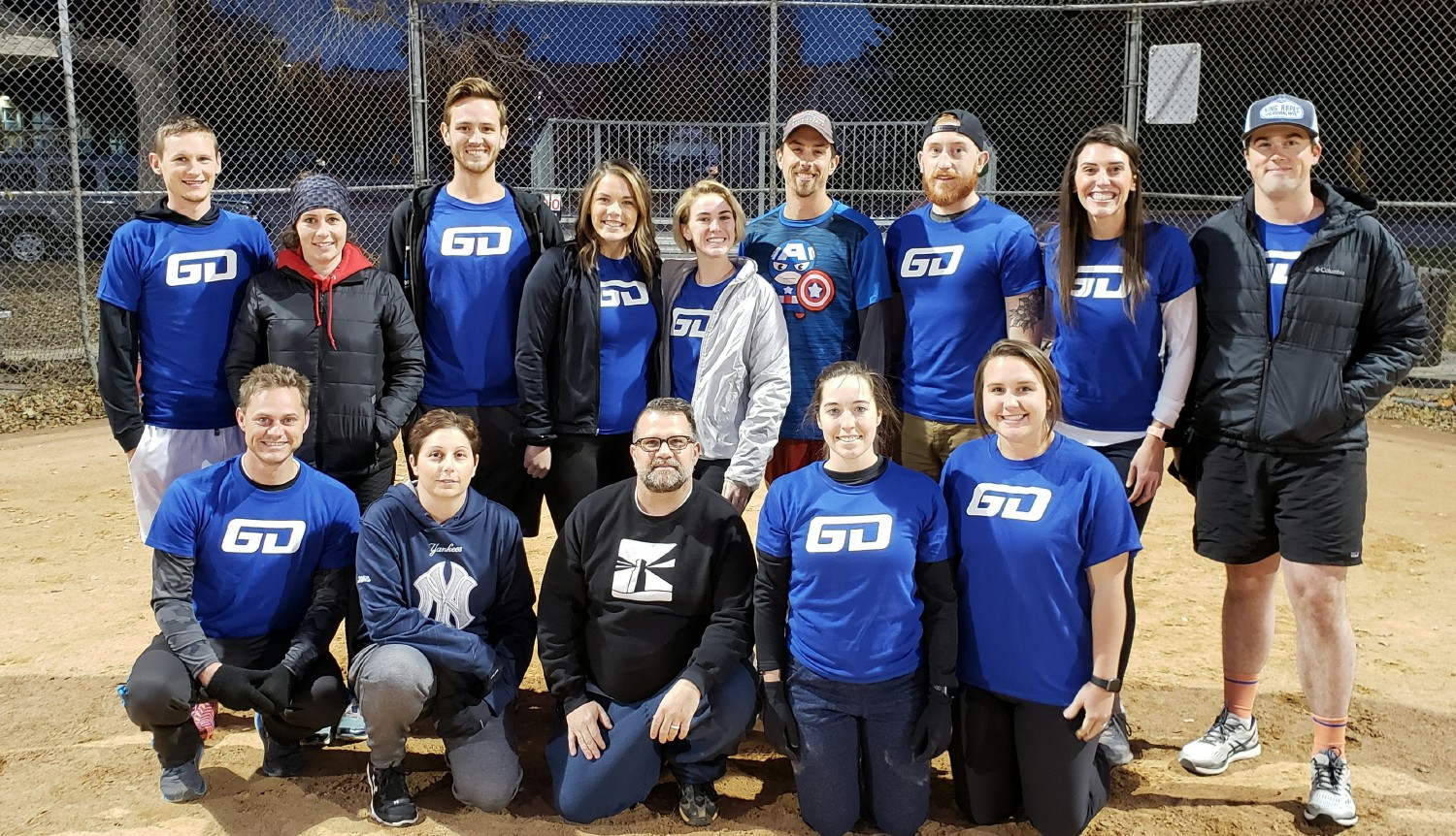Reigning kickball league champions!