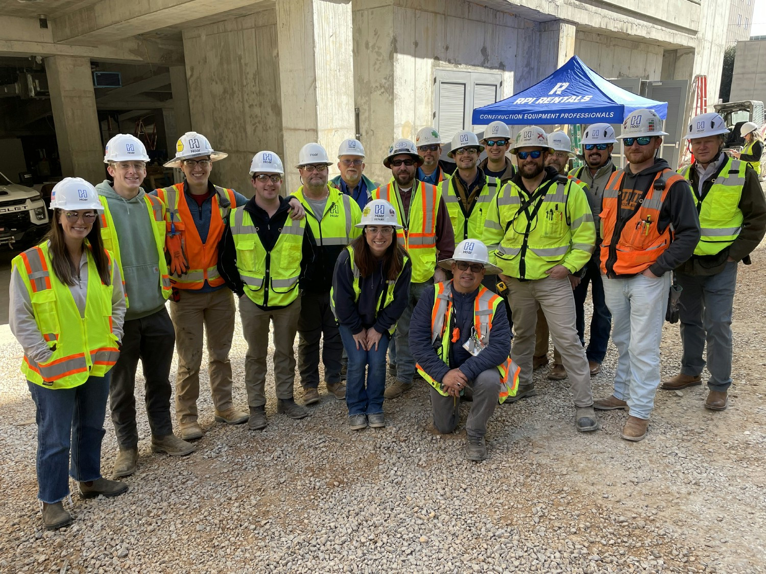 Our project team and COO celebrated topping out a new bed tower addition on a hospital in downtown Birmingham.