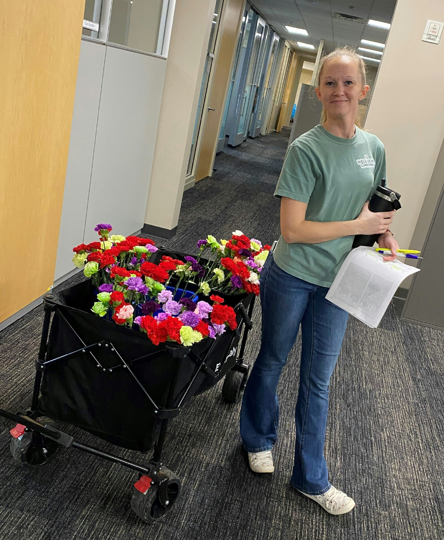 MERS carnation sale to show thanks to a co-worker raised staff spirits and $900 for the local homeless shelter.