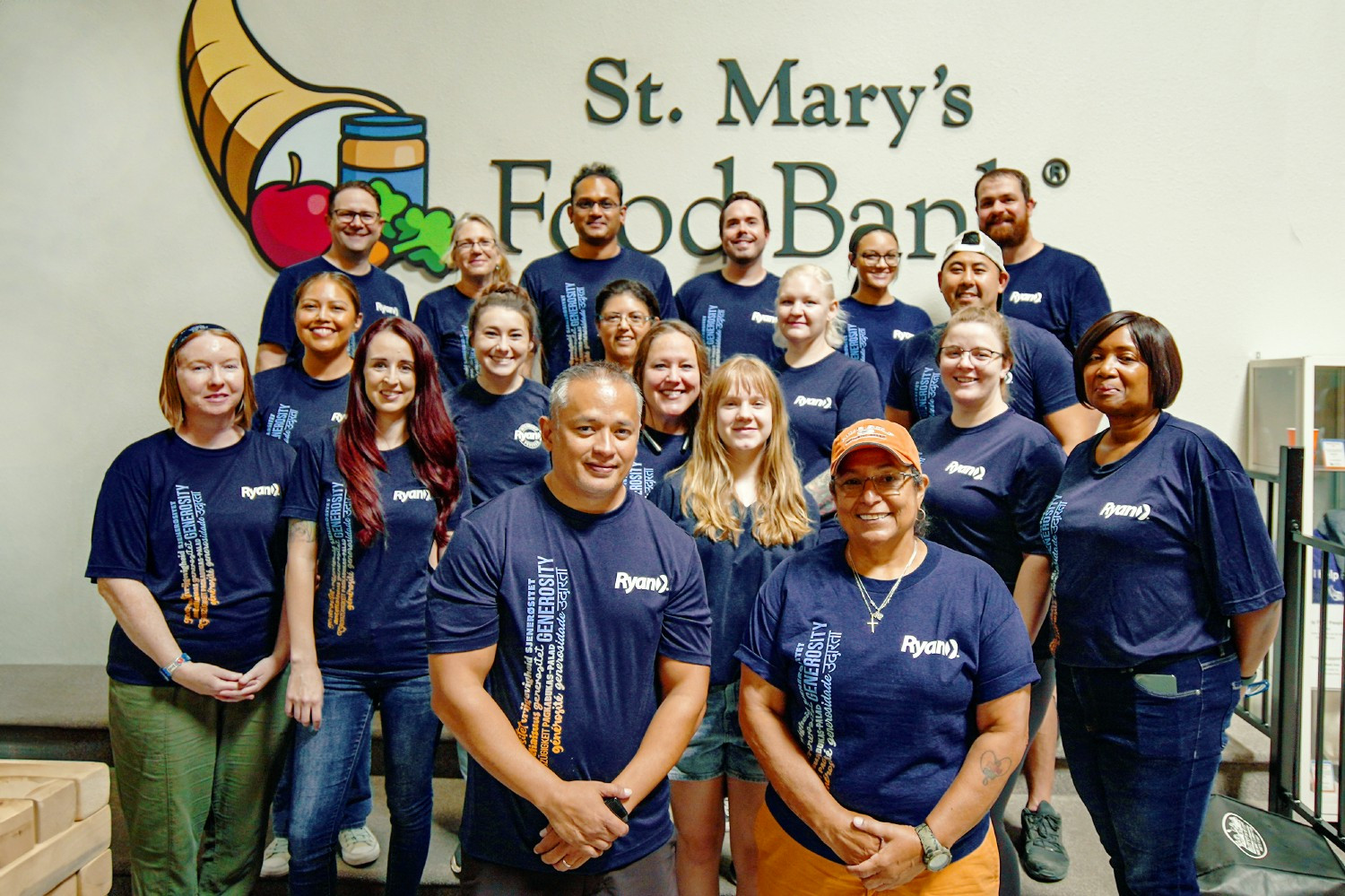 Team members in Arizona spend time volunteering for a shift at St. Mary’s Food Bank. 