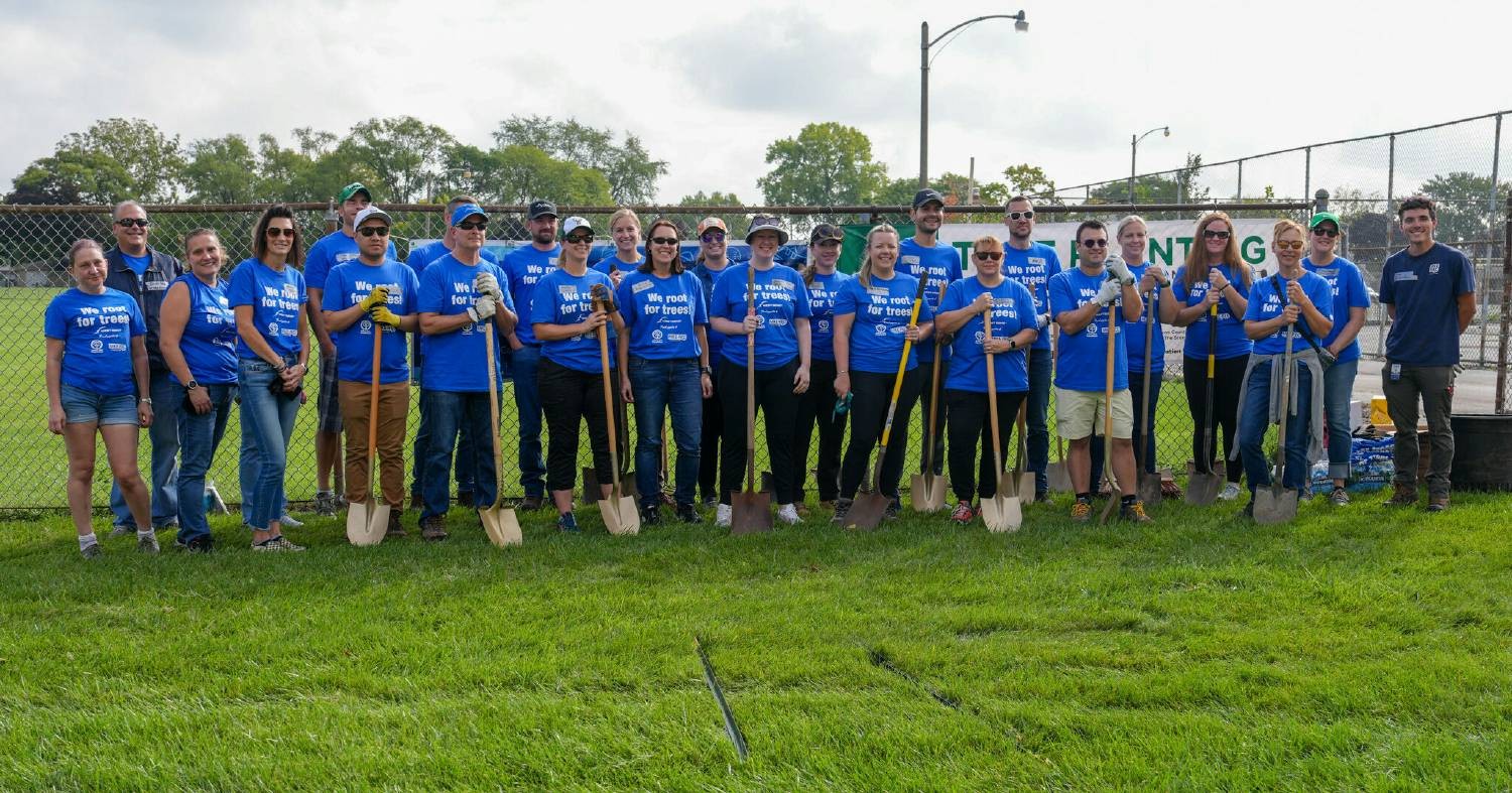 Some of our associates helping Milwaukee Recreation by planting trees