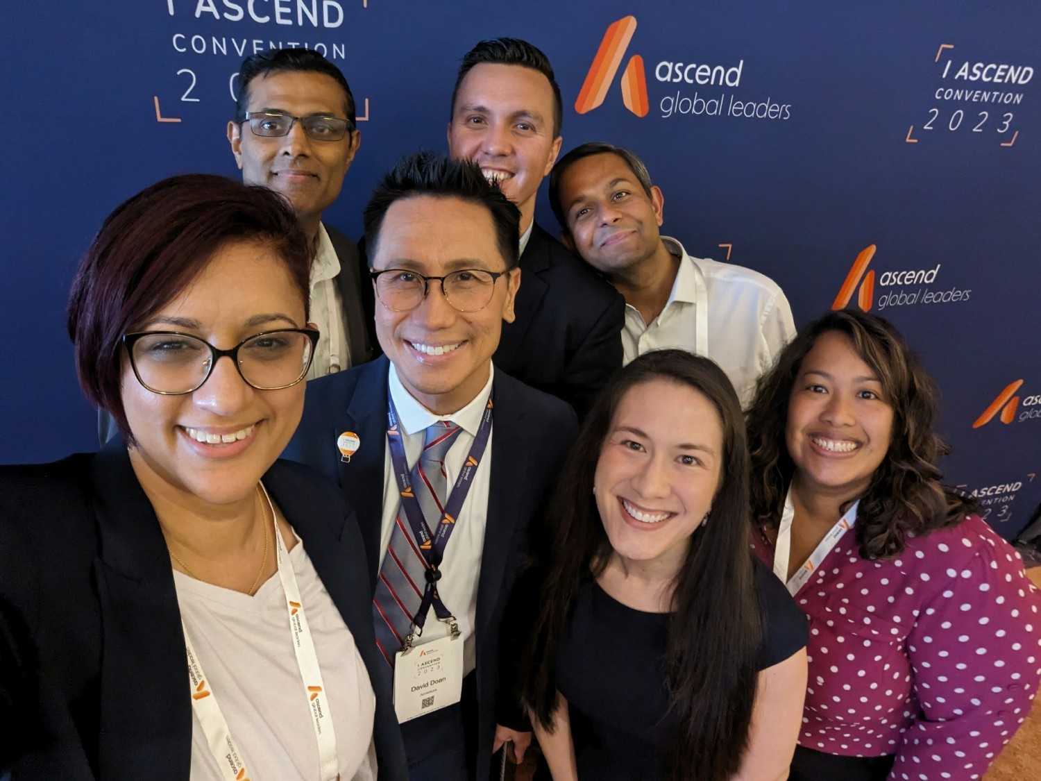 Asian Pacific American ERG members celebrate receipt of the ERG Impact Award at the 2023 Ascend National Convention.