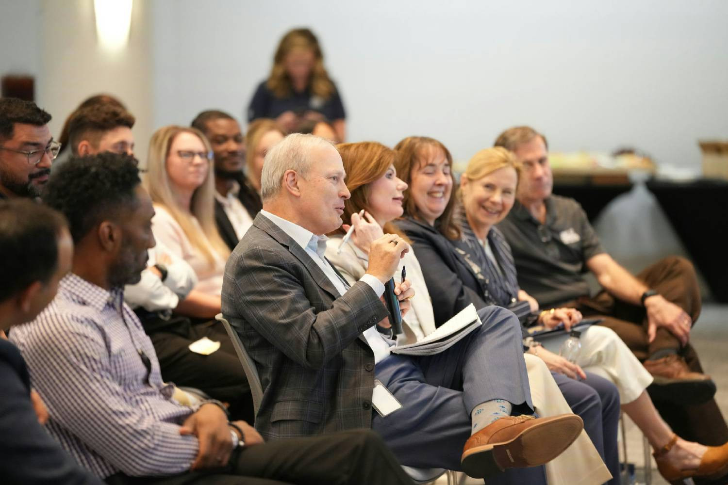 NFCU CEO Dietrich Kuhlmann speaks during an Elected Officials Fireside Chat as part of a Strategic Partnerships showcase