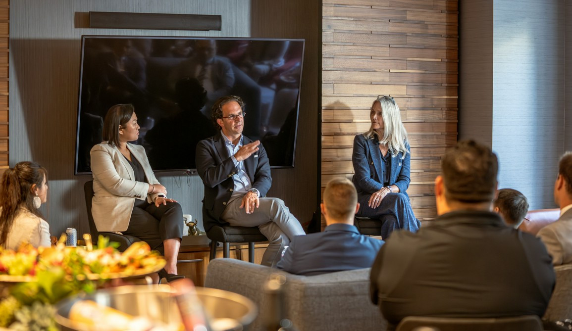 President and CEO Toby Bozzuto sharing his vision and insights on the future of the real estate industry with employees.