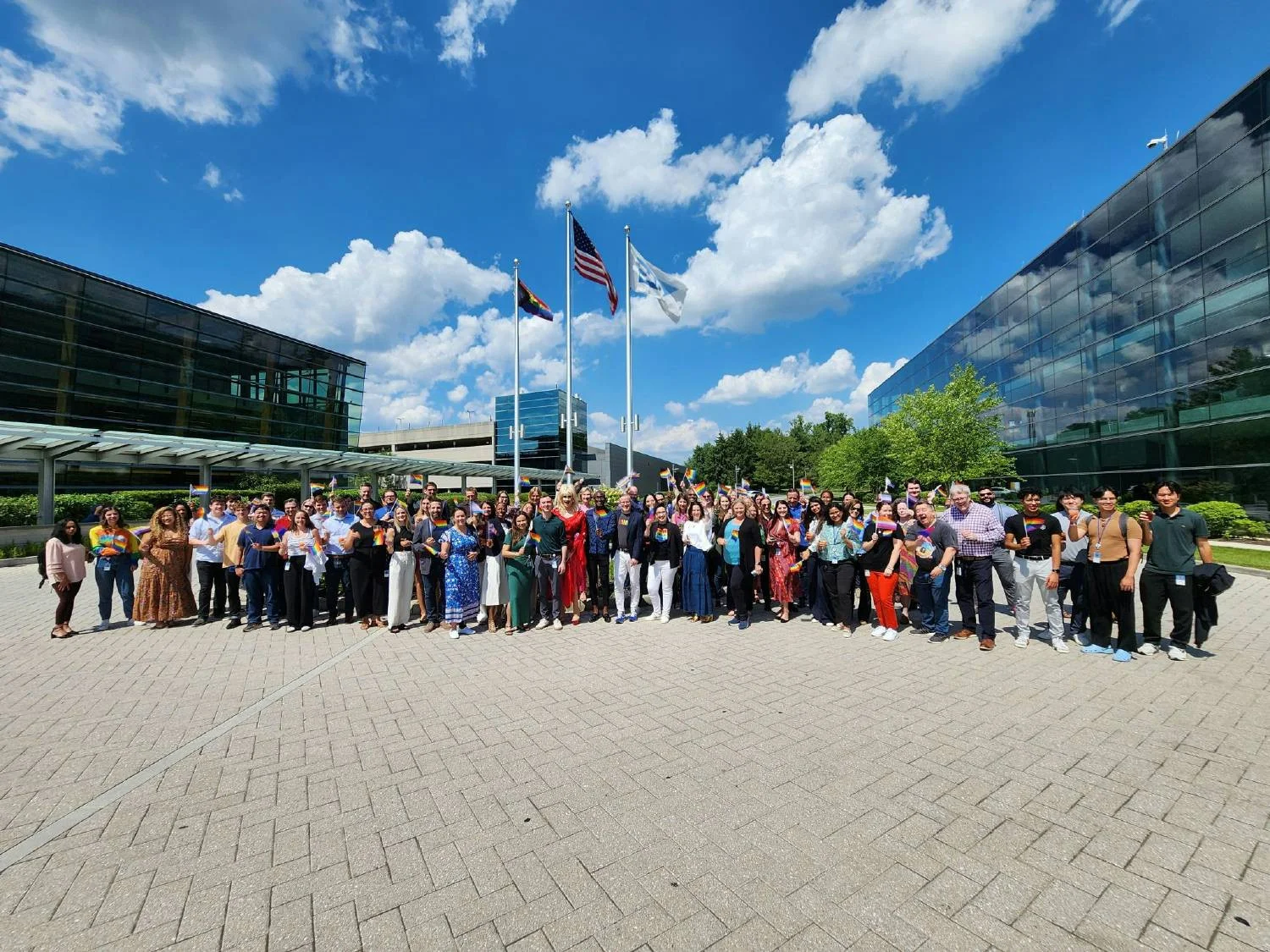 SAP Newtown Square (US HQ) hosts a Pride event to raise the Pride flag infront of the office. 