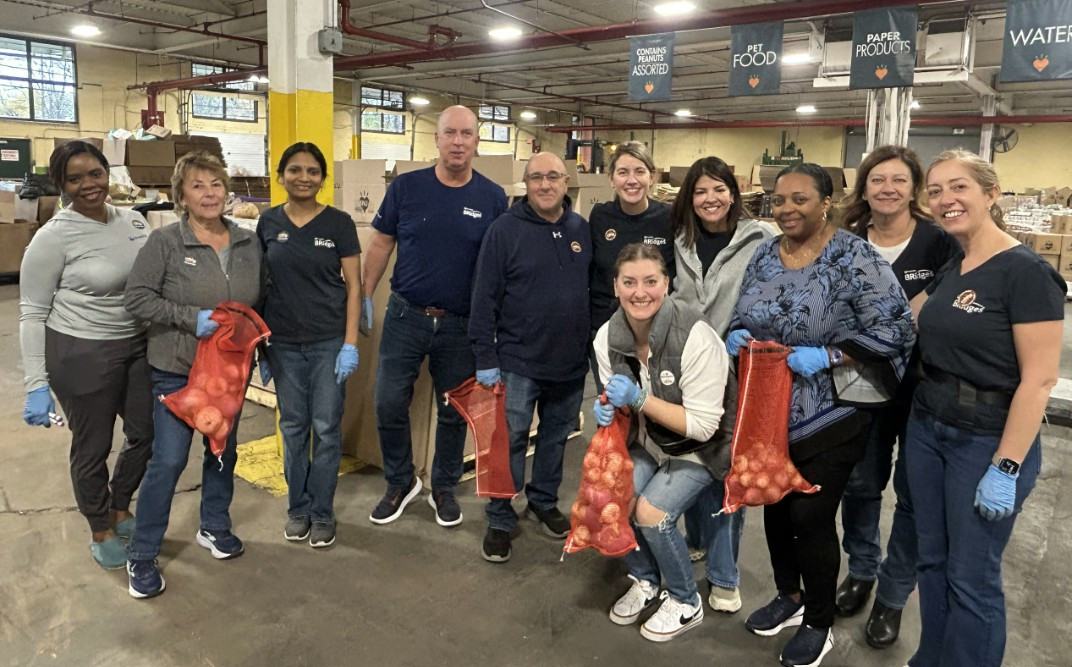Broadridge volunteers helped inspect and pack nutrient-rich, fresh, produce at the Community FoodBank of New Jersey.