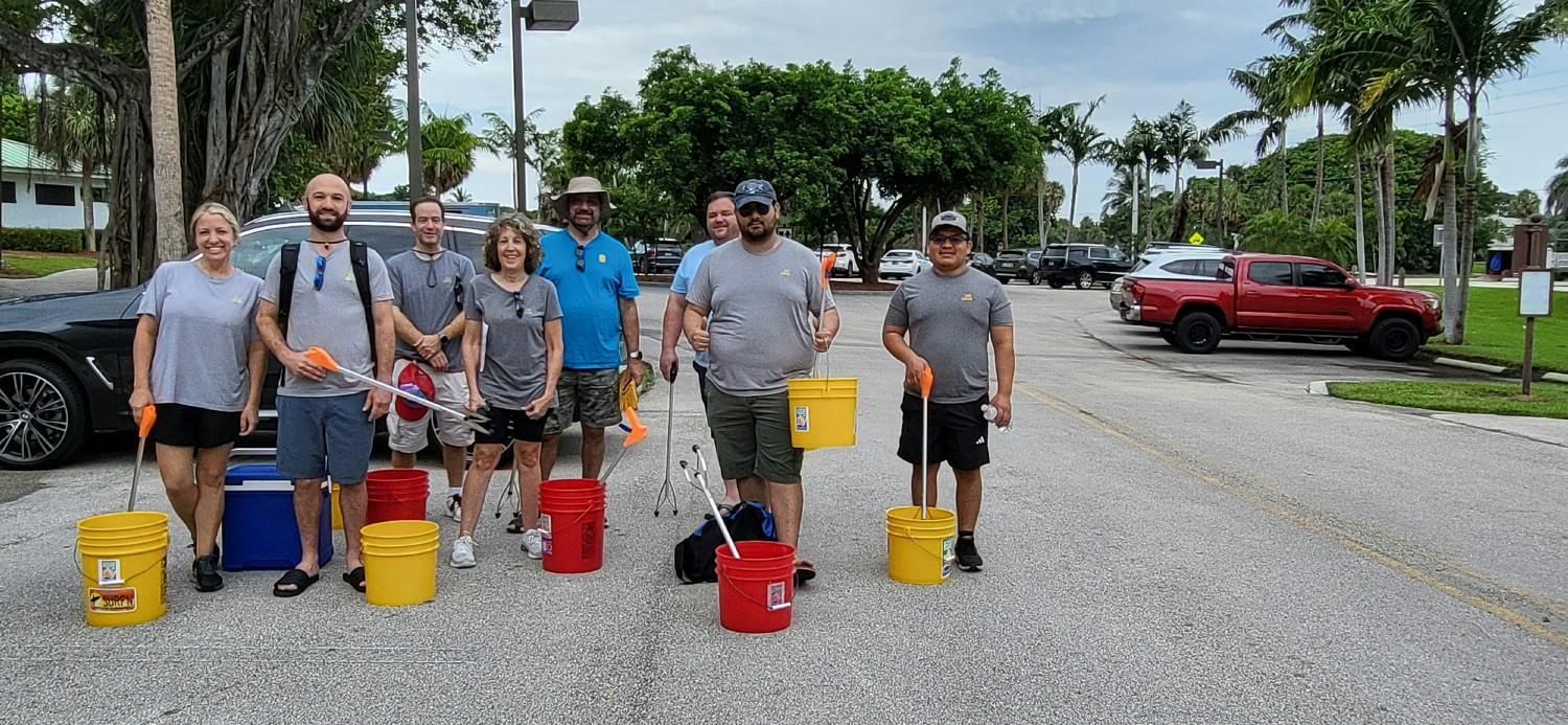 Volunteers with our CBIZ Cares program participating in a beach cleanup.  