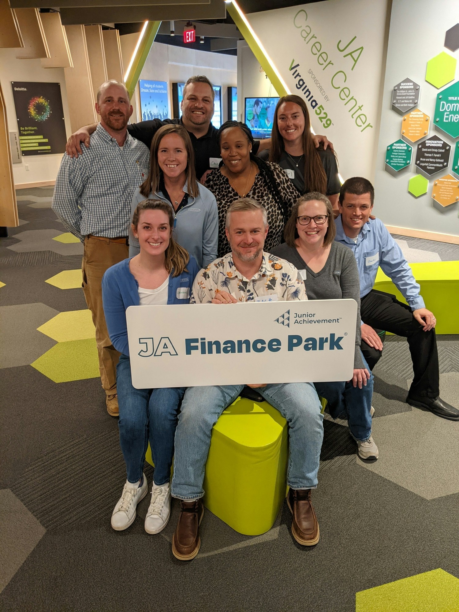 A group of alumni from our Hourigan Leader program spent their day volunteering at JA Finance Park.