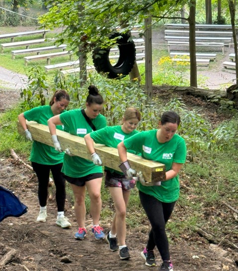 Teammates from our Customer Support Center volunteering at Camp Guyasuta as part of DICK'S Days of Service.