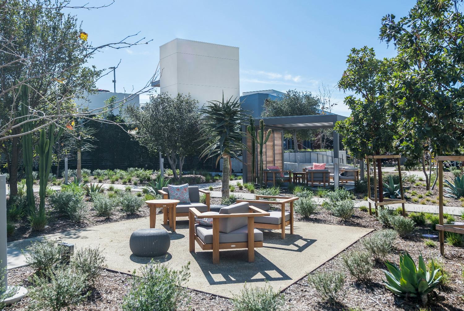 Think outside the box? No think outside the office! Take a peak in our East Campus Courtyard outdoor work spaces.