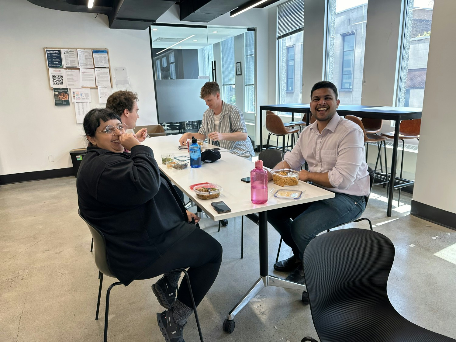 Our Toronto team catching up with colleagues at lunch.
