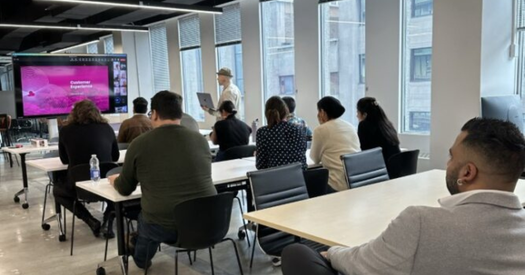 Our regular all hands where teams learn about the great thing our departments are doing.  