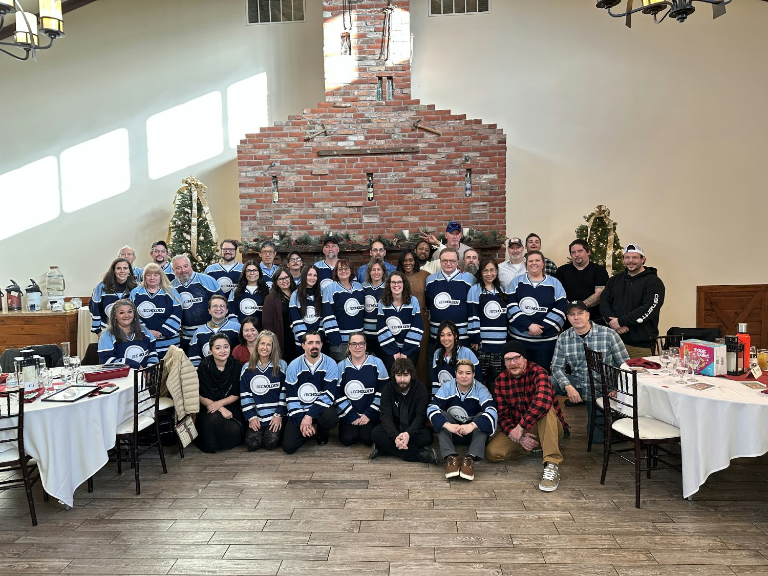 Team spirit on full display! Earn your individualized IEC Holden hockey jersey after 1 year of service.